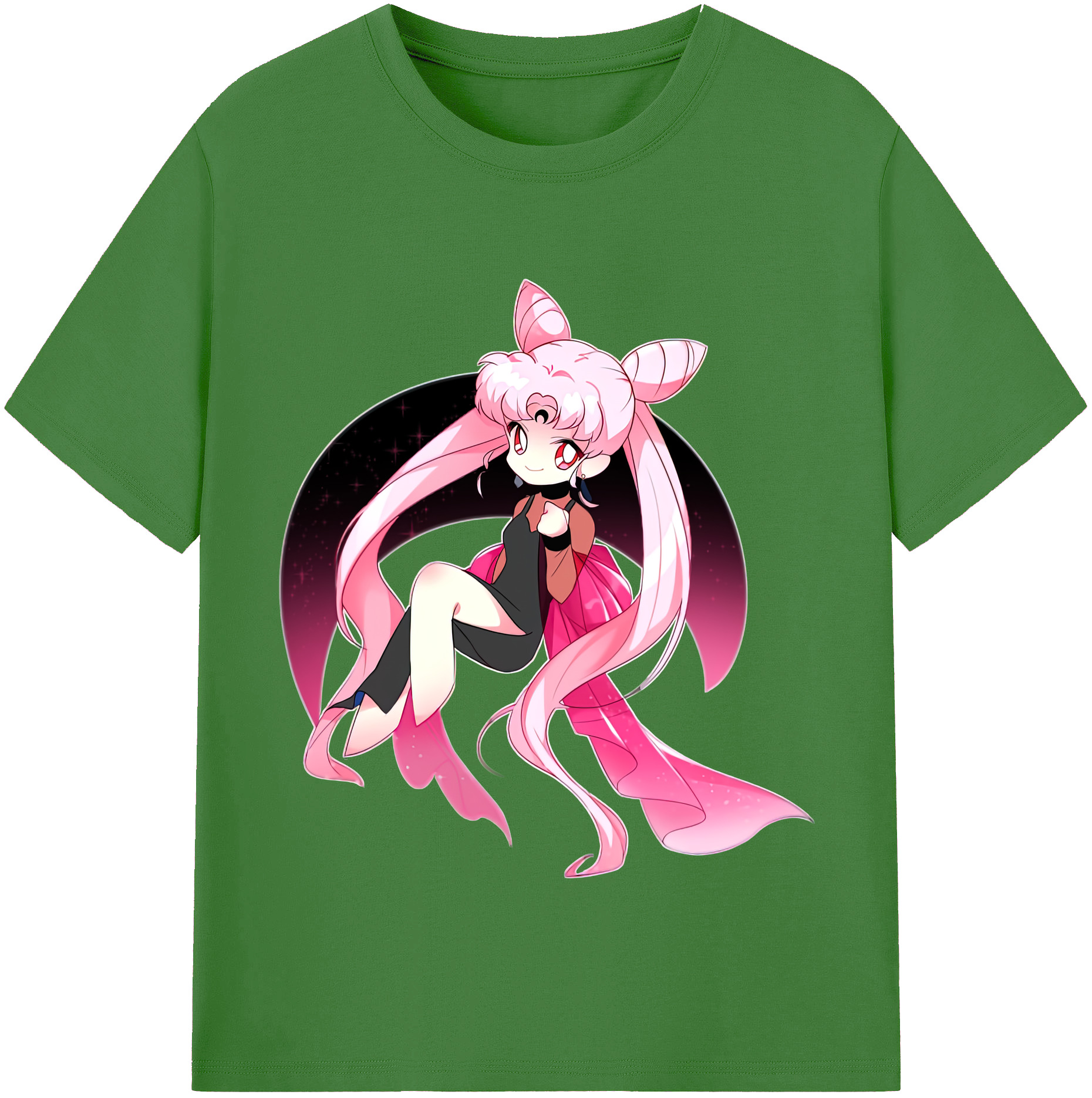 （画像用） 美少女戦士セーラームーン ちびうさ Sailor Moon Chibiusa Tsukino Usagi Small Lady Serenity レディースカジュアルプリントTシャツ（綿100％）